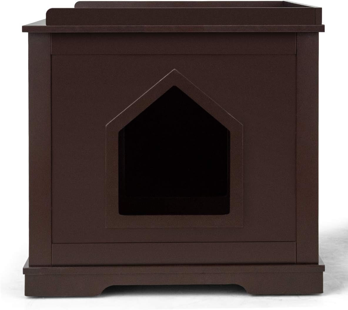 Litter Box Enclosure, Cat Litter Box Furniture Hidden, Nightstand Pet House with Double Doors, Indoor Decorative Box Cabinet, Large Cat Washroom Storage Bench