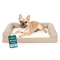 Pet Products Medium Plush & Performance Linen Orthopedic Sofa Dog Bed, Flax
