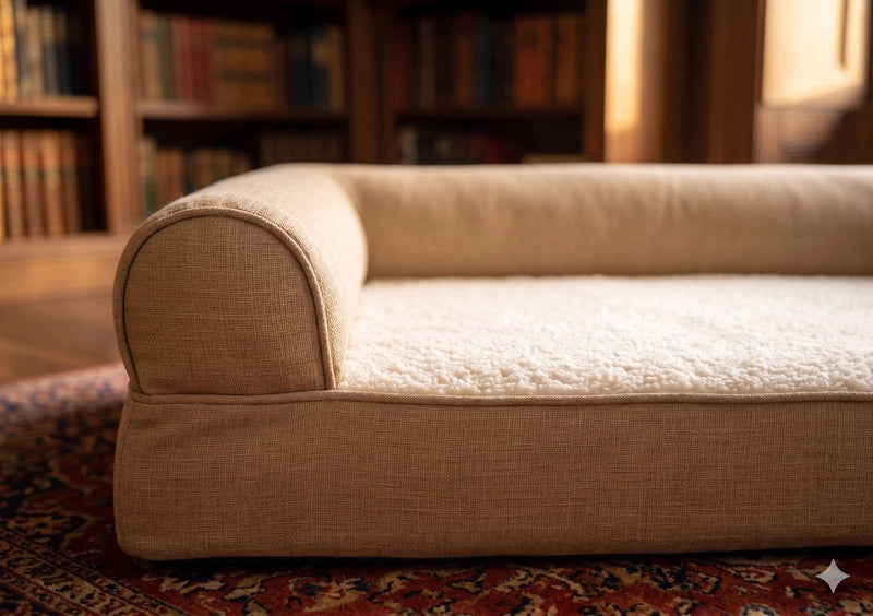 Medium Linen Dog Bed