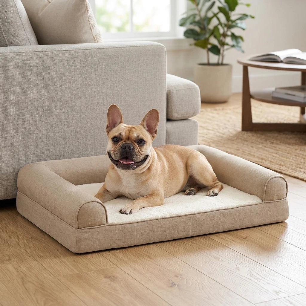 Medium Linen Dog Bed