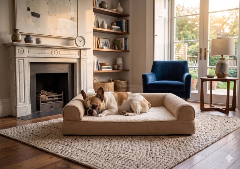 Medium Linen Dog Bed