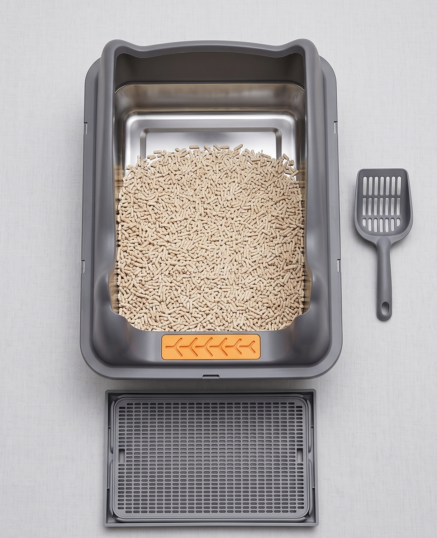 Large Stainless Steel Cat Litter Box