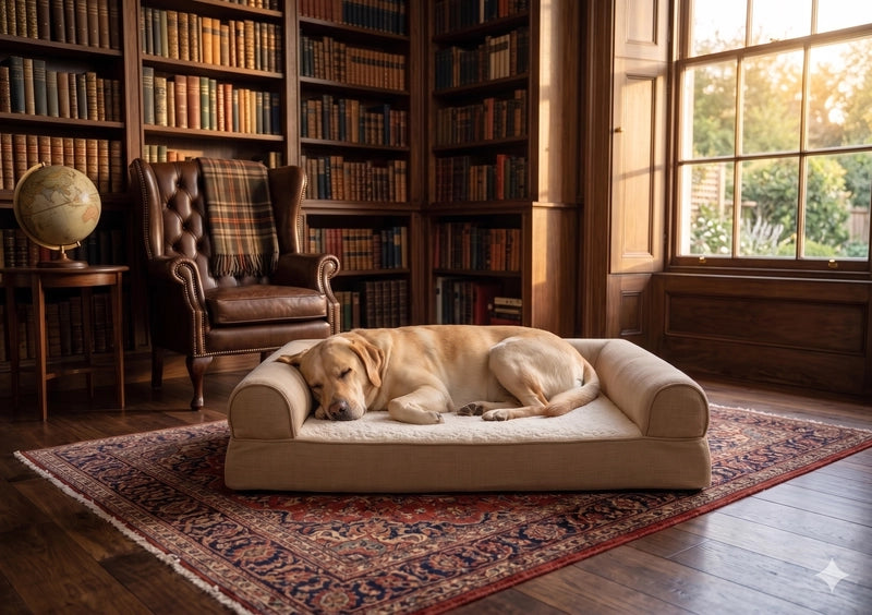 Medium Linen Dog Bed